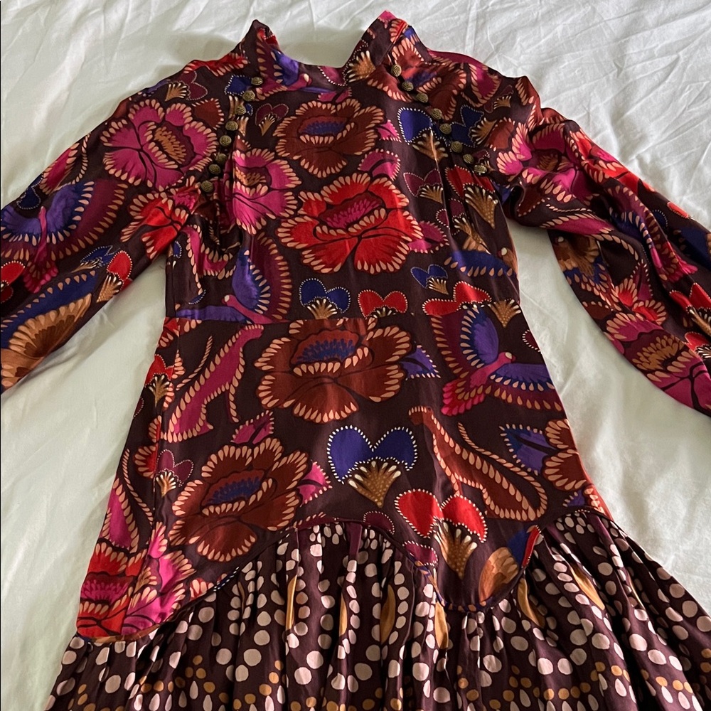 FARM RIO Vibrant Floral Long Sleeve Mini Dress